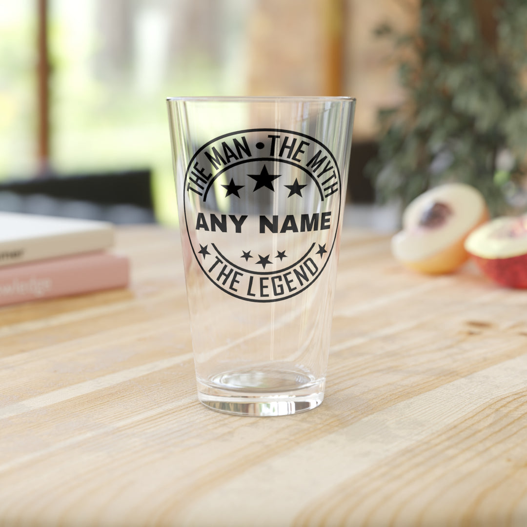 The Man The Myth The Legend Pint Glass - Custom Beer Glass Birthday Gift or Retirement Gift