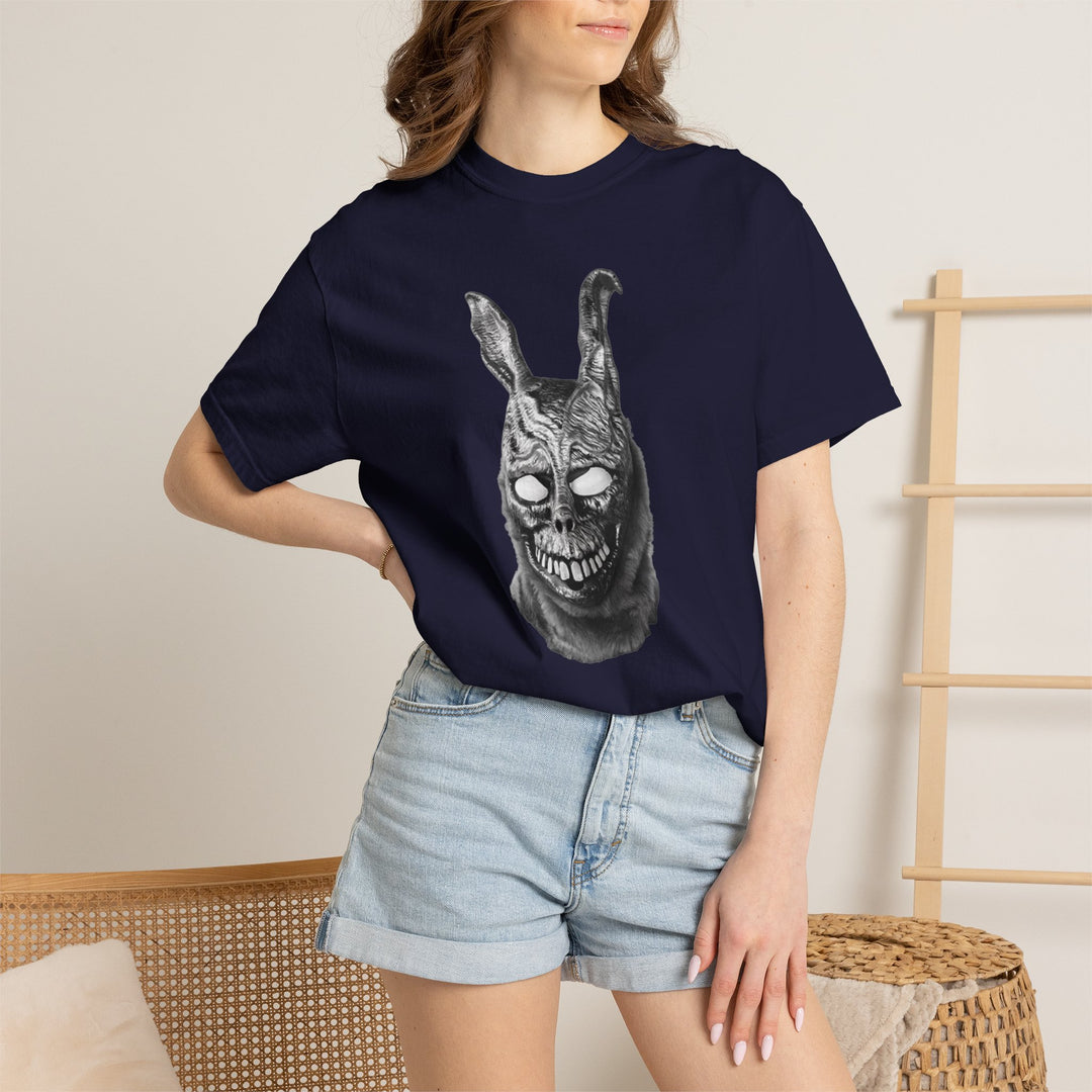 Mad World Donnie Darko Inspired Distorted Rabbit Skull T-Shirt | Dark Surreal Bunny Graphic