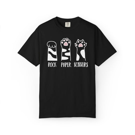 Rock Paper Scissors Cat T-Shirt | Funny Cat Lover Shirt with Cat Paws