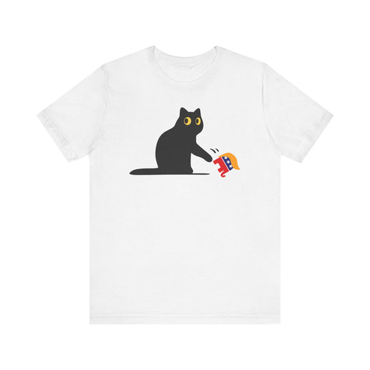 Black Cat T-Shirt - Anti-Trump GOP Elephant Knockdown