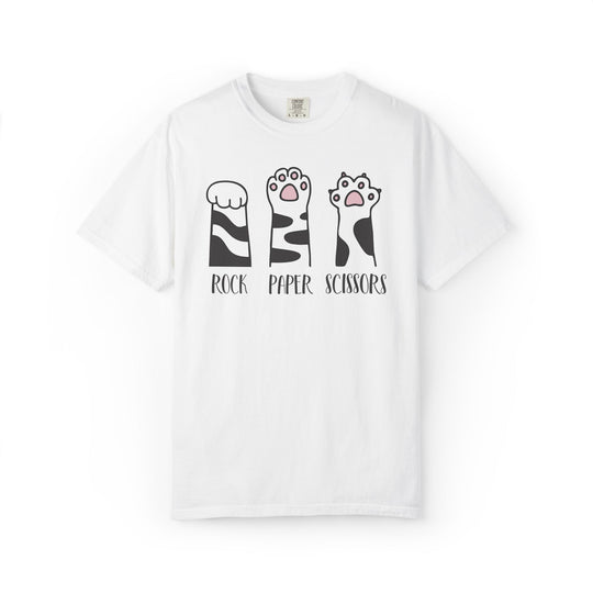 Rock Paper Scissors Cat T-Shirt | Funny Cat Lover Shirt with Cat Paws