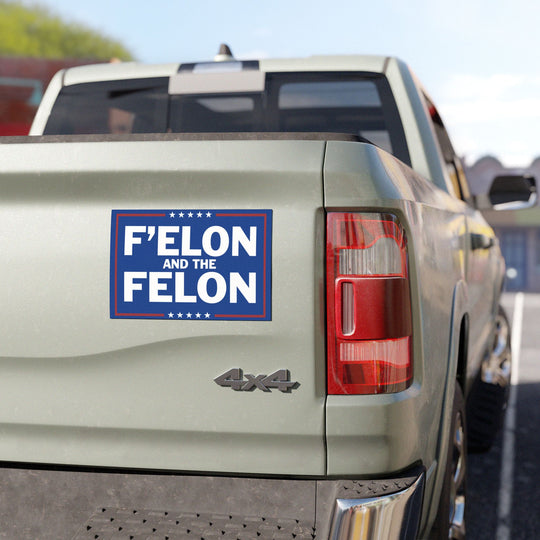 F'Elon and The Felon Car Magnet - Progressive Political Satire Magnet