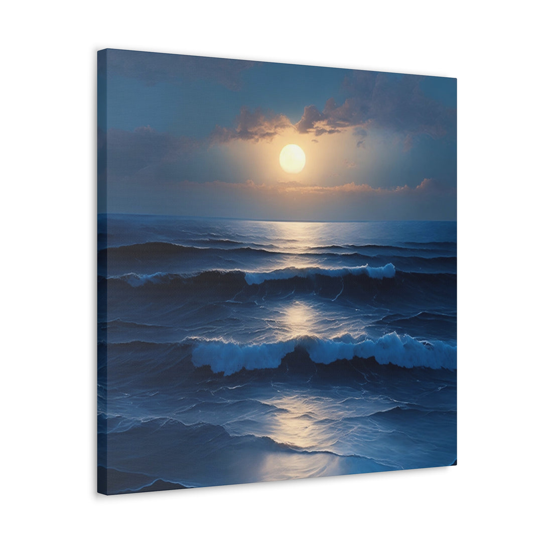 Ocean Sunset Abstract Oil Painting Navy Blue (v1)