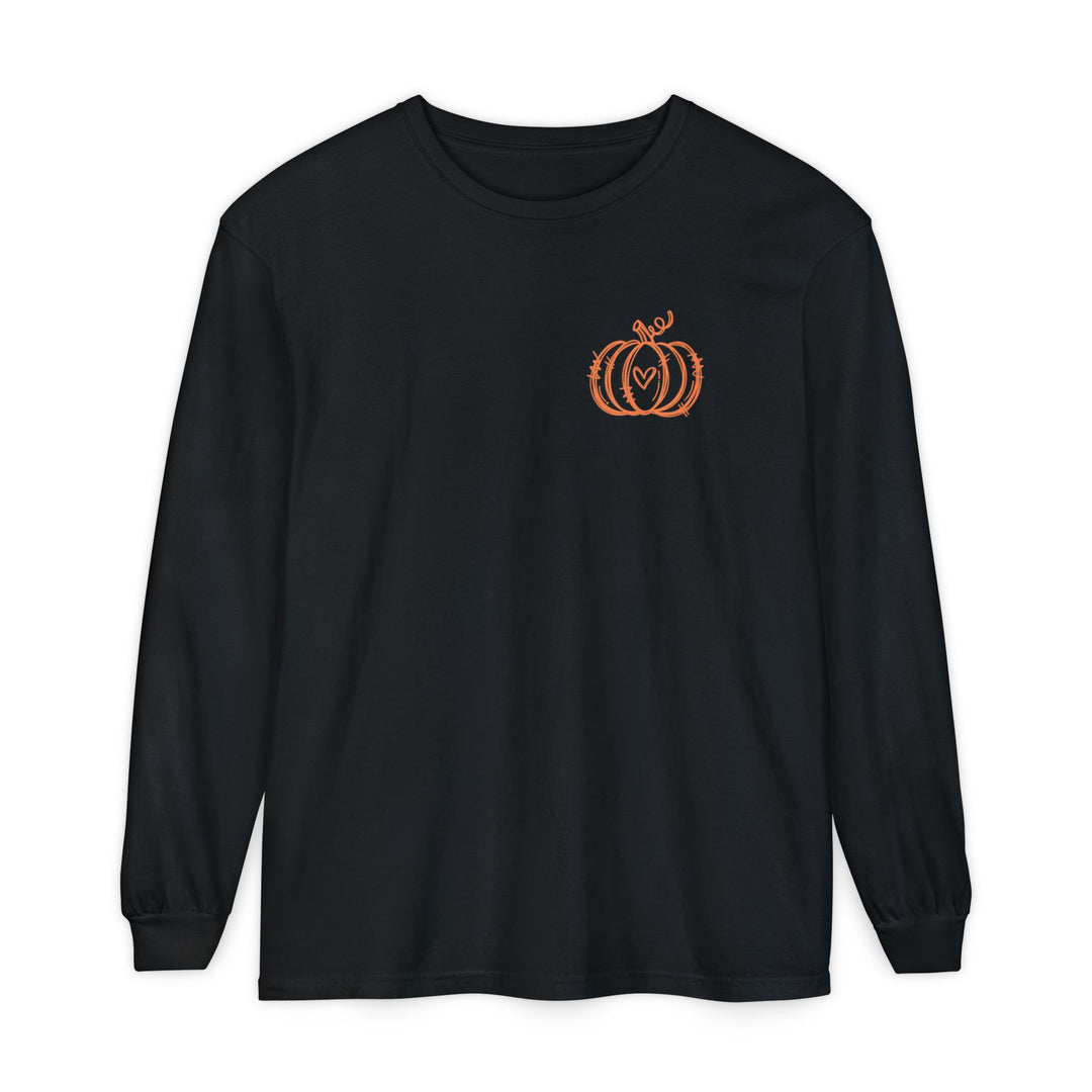 Hand-Drawn Pumpkin Long Sleeve T-Shirt | Pumpkin Sketch Shirt | Cute Fall Graphic Tee