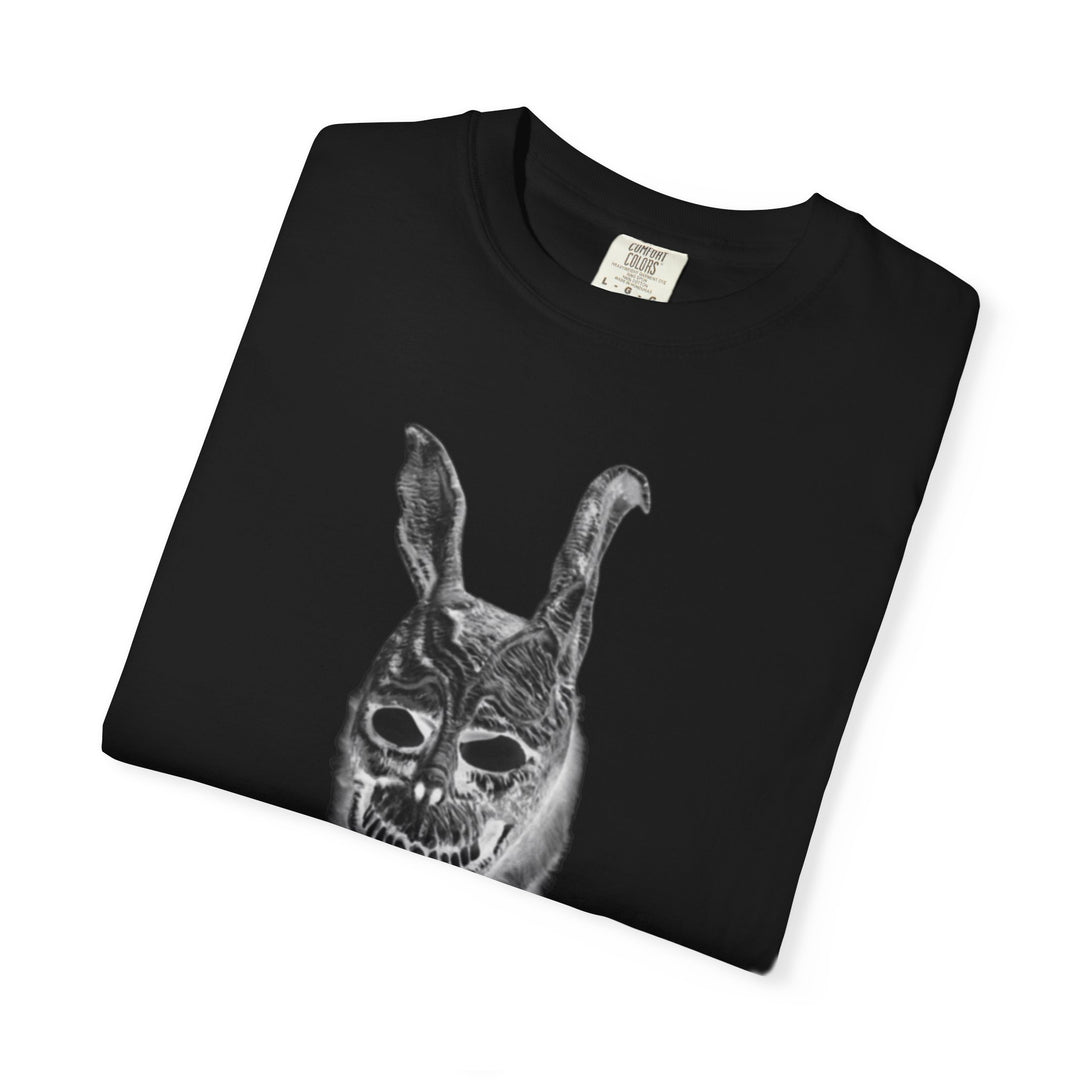 Mad World Donnie Darko Inspired Distorted Rabbit Skull T-Shirt | Dark Surreal Bunny Graphic
