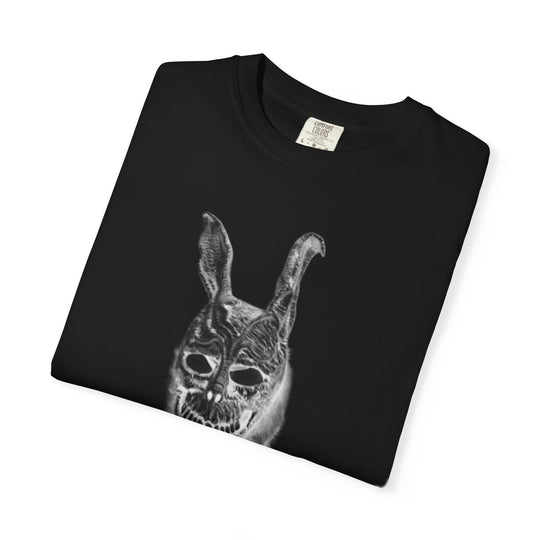 Mad World Donnie Darko Inspired Distorted Rabbit Skull T-Shirt | Dark Surreal Bunny Graphic