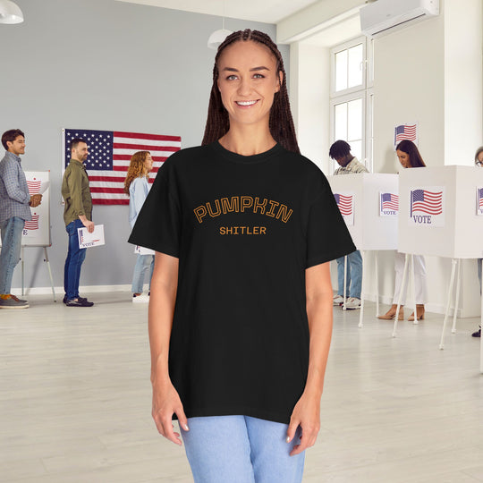 Pumpkin Shitler T-Shirt | Anti-Trump Anti-MAGA 2026 Election Blue Wave Tee Shirt