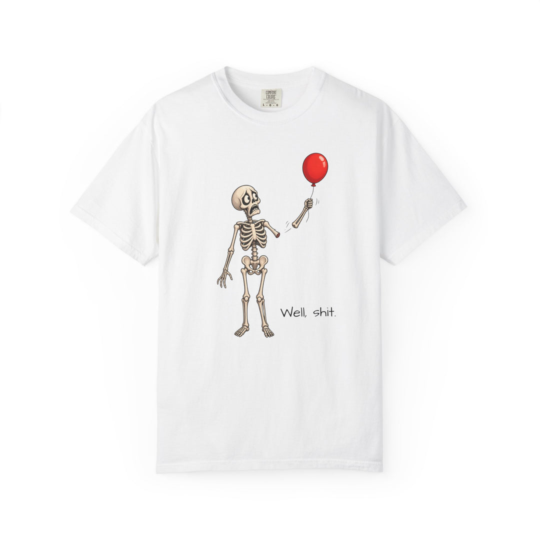 Funny Fall Skeleton and Balloon T-Shirt | Unisex Comfort Colors® Tee