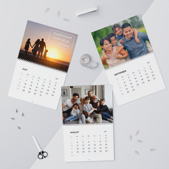 Custom 2025 Photo Wall Calendar - Personalized Picture Monthly Calendar - Custom Family Photo Keepsake