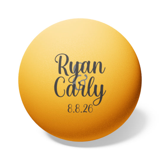 Wedding Favor Custom Beer Pong Balls | Personalized Ping Pong Balls Set of 6 with Bride and Groom Names and Date