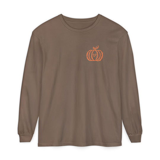 Hand-Drawn Pumpkin Long Sleeve T-Shirt | Pumpkin Sketch Shirt | Cute Fall Graphic Tee