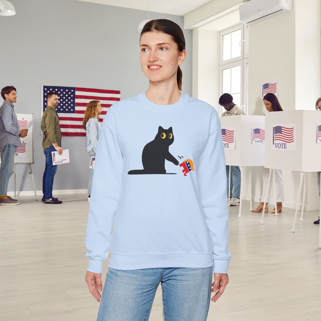 Black Cat vs. MAGA GOP Elephant Sweatshirt