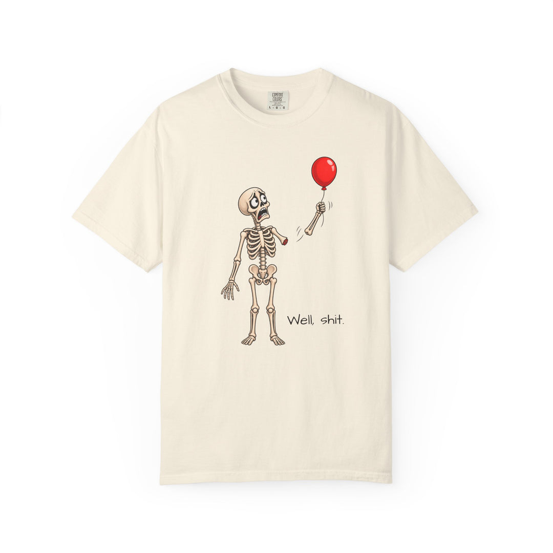 Funny Fall Skeleton and Balloon T-Shirt | Unisex Comfort Colors® Tee
