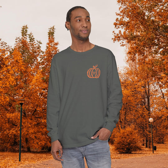 Hand-Drawn Pumpkin Long Sleeve T-Shirt | Pumpkin Sketch Shirt | Cute Fall Graphic Tee