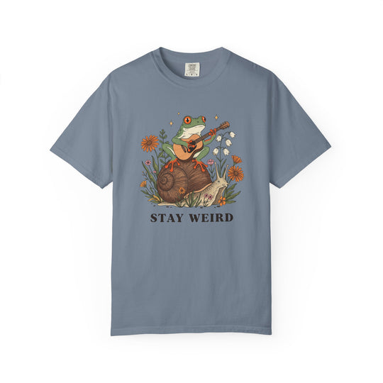 Stay Weird Witchy Halloween Gothic Frog T-Shirt | Frog Playing Guitar Sunflower Tee Comfort Colors® Tee for Women