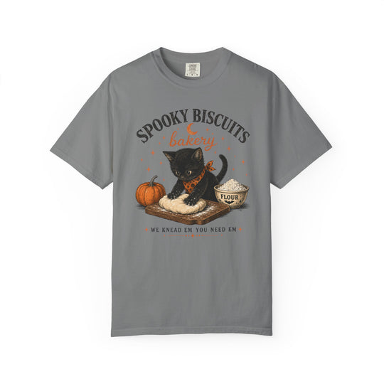 Funny Fall Spooky Biscuits T-Shirt | Cat Lovers Trendy Fall Shirt with "We Knead Them, You Need" Them Slogan