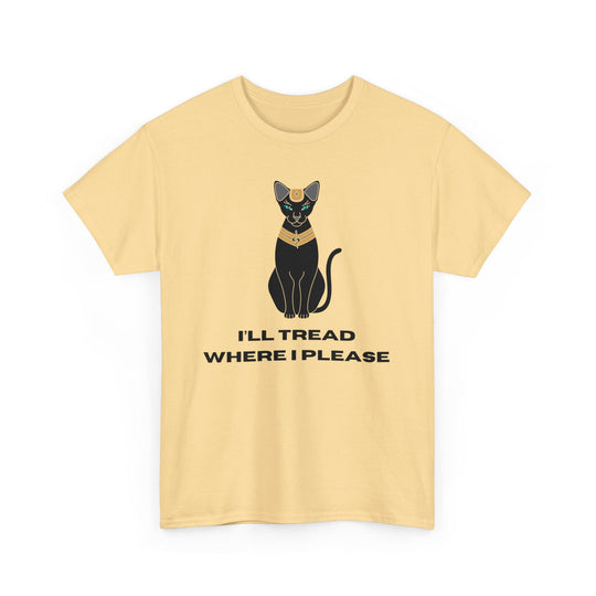 Empowering T-Shirt - I'll Tread Where I Please - Black Cat with Snake Design - Gadsden Flag