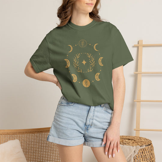 Boho Moon Phases T-Shirt | Celestial Lunar Graphic Tee | Mystic Bohemian Shirt