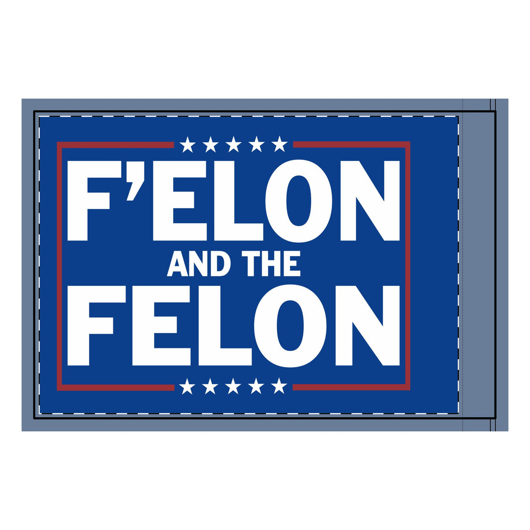 Double-Sided Flag: F'Elon and the Felon – Bold Political Statement Decor