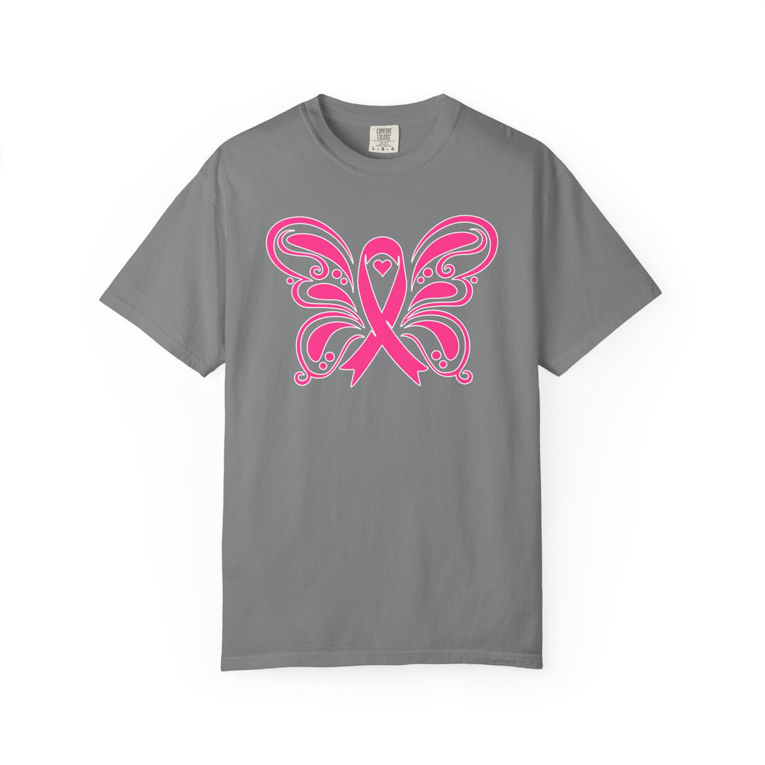 Breast Cancer Awareness Month T-Shirt | In October We Wear Pink Shirt | Butterfly Pink Ribbon Design Fall Shirt