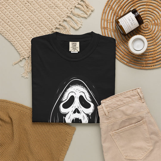 Scream Mask Face T-Shirt | Creepy Ghost Funny Spooky Halloween Season Shirt