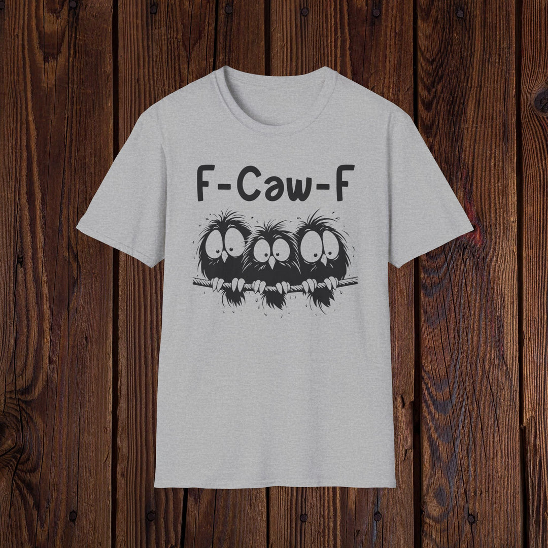 F-Caw-F Three Birds Graphic Funny Unisex Tee, Softstyle T-Shirt