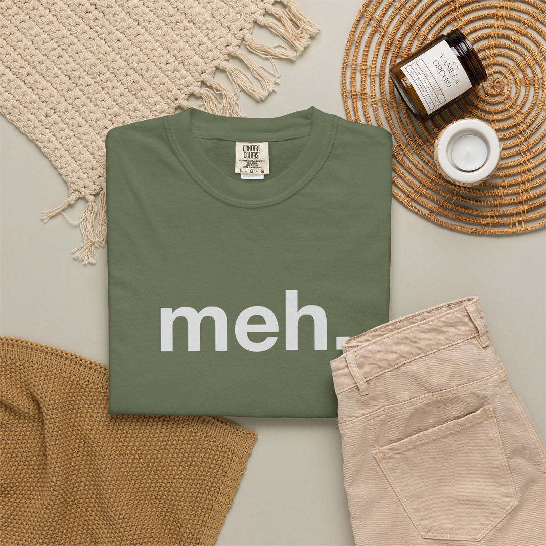 meh. T-Shirt | Minimalist Text Graphic Tee | Unisex Casual Shirt