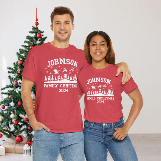 Personalized Christmas 2024 T-Shirt with Family Name