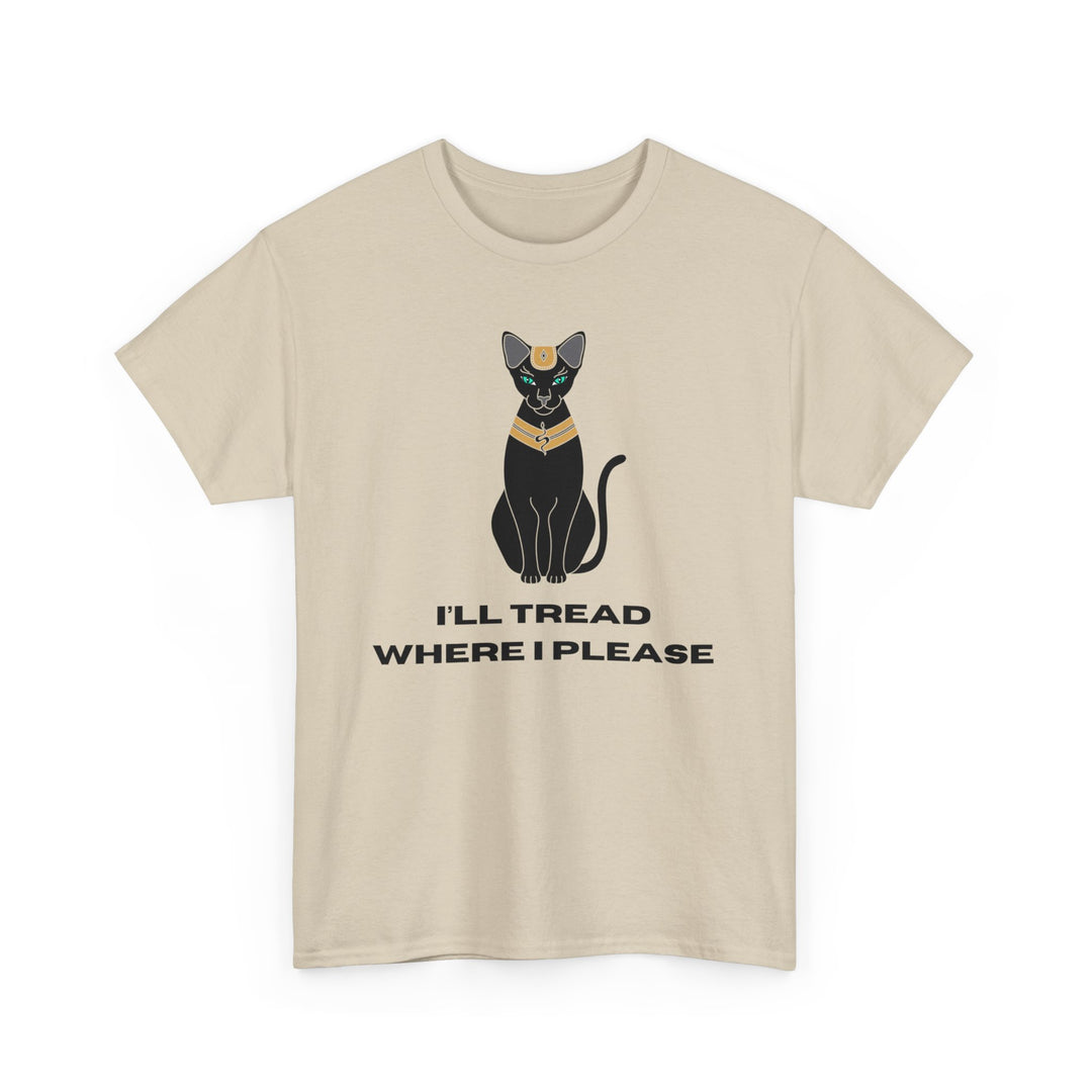 Empowering T-Shirt - I'll Tread Where I Please - Black Cat with Snake Design - Gadsden Flag