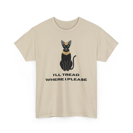 Empowering T-Shirt - I'll Tread Where I Please - Black Cat with Snake Design - Gadsden Flag