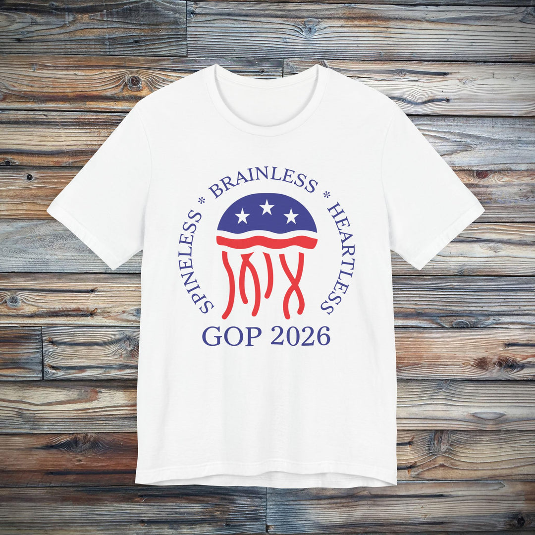 Jellyfish GOP Logo T-Shirt - Funny Anti-Trump Shirt | Satirical Anti-MAGA Graphic Tee for Political Humor