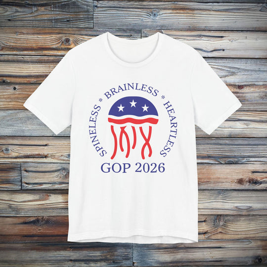 Jellyfish GOP Logo T-Shirt - Funny Anti-Trump Shirt | Satirical Anti-MAGA Graphic Tee for Political Humor