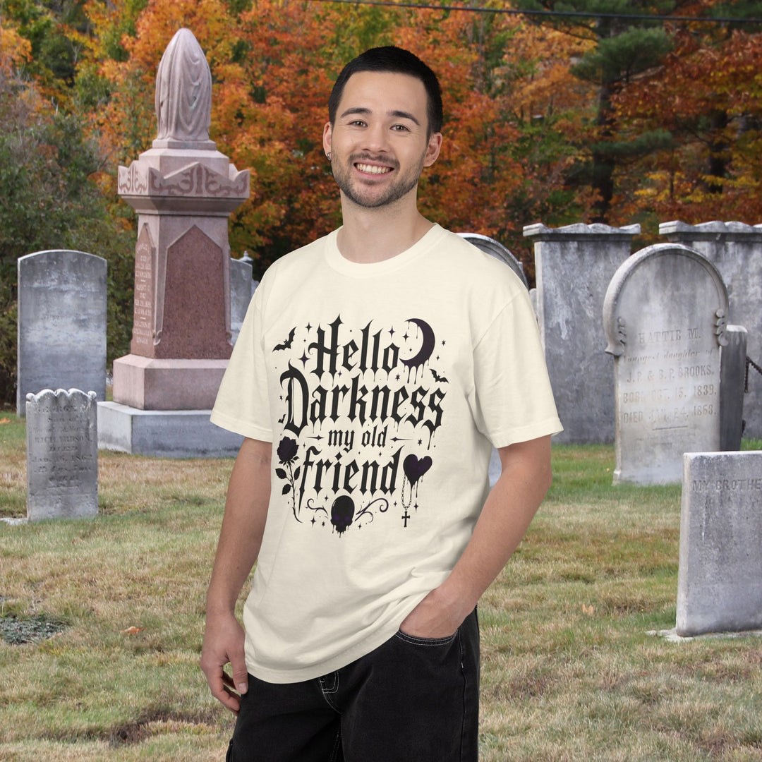 Hello Darkness My Old Friend Fall BOHO Halloween T-Shirt | Unisex Comfort Colors® Tee
