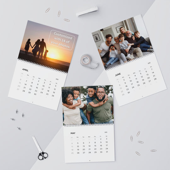 Custom 2025 Photo Wall Calendar - Personalized Picture Monthly Calendar - Custom Family Photo Keepsake