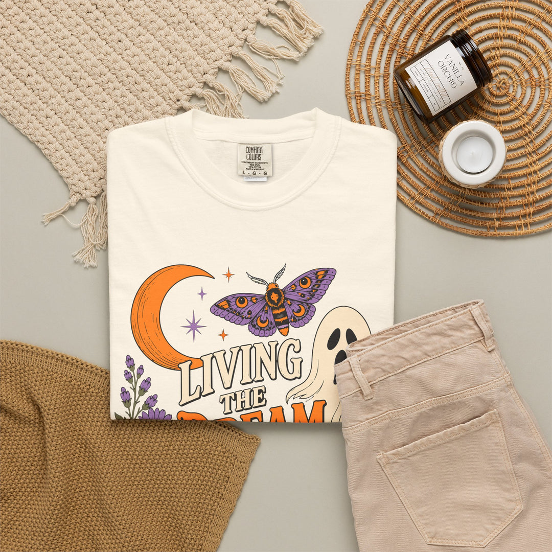 Living the Dream One Nightmare at a Time Trendy Fall T-Shirt for Halloween Season