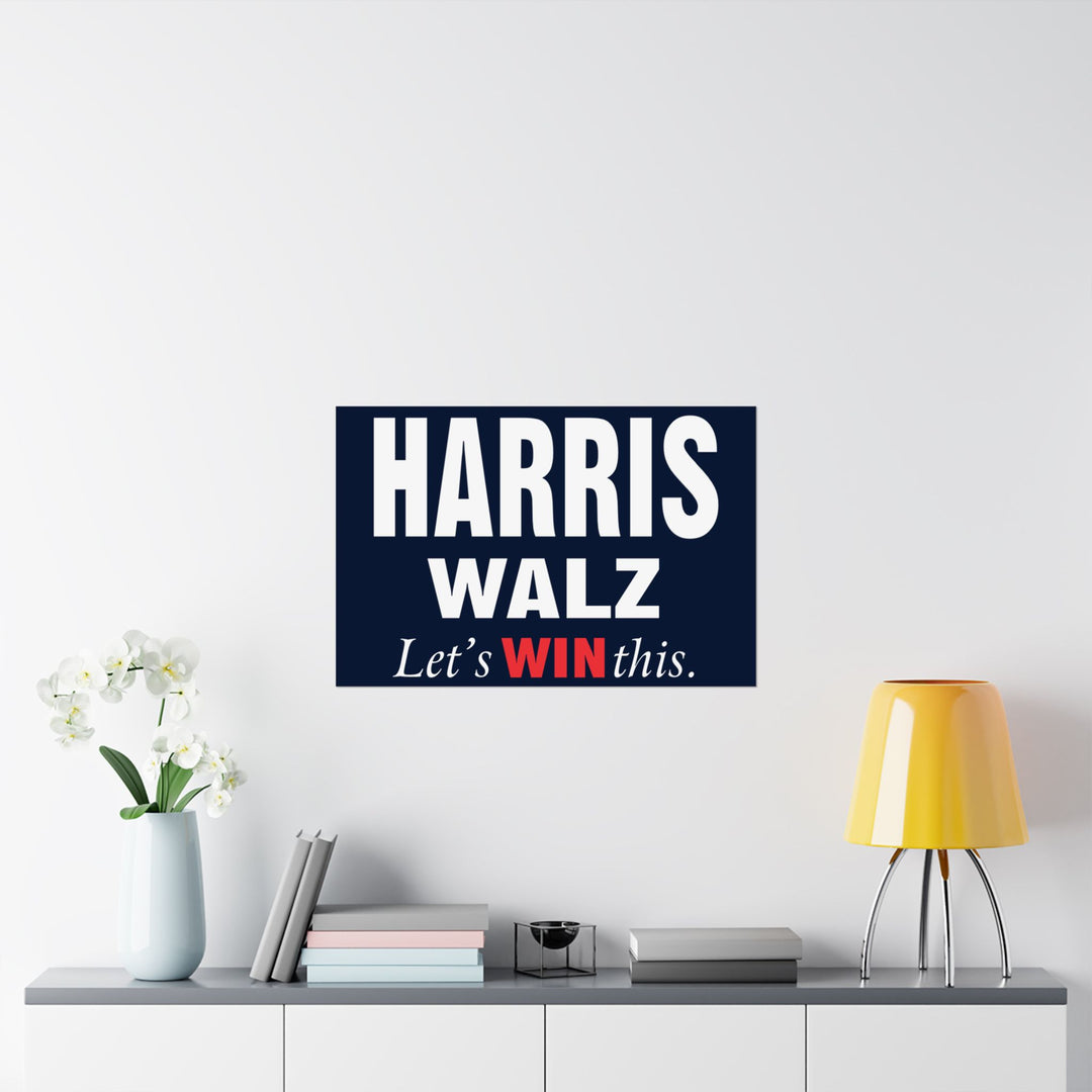 Harris Walz 2024 Campaign Poster - Matte Horizontal Election Print