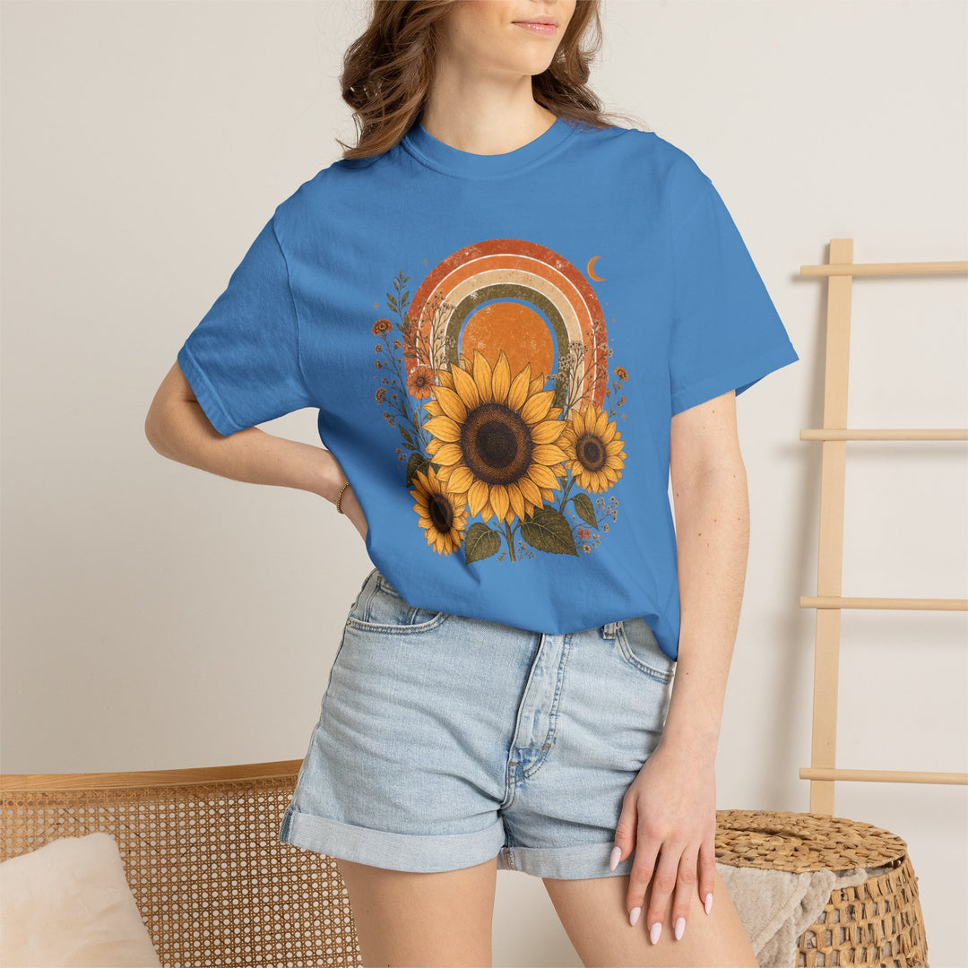 Vintage Floral Boho Sunflower T-Shirt | Retro Women&