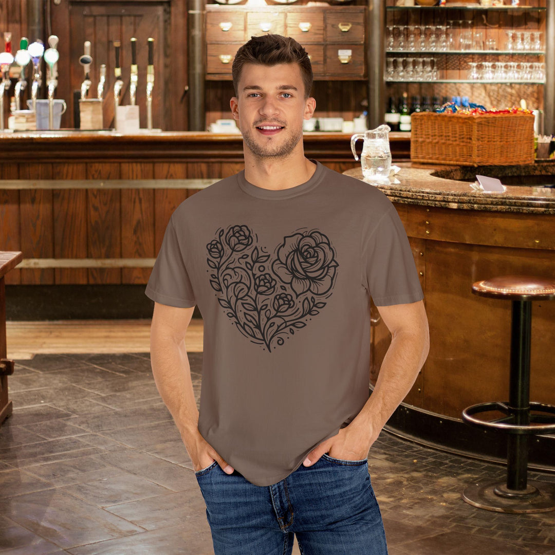 Blooming Heart Rose Graphic T-Shirt