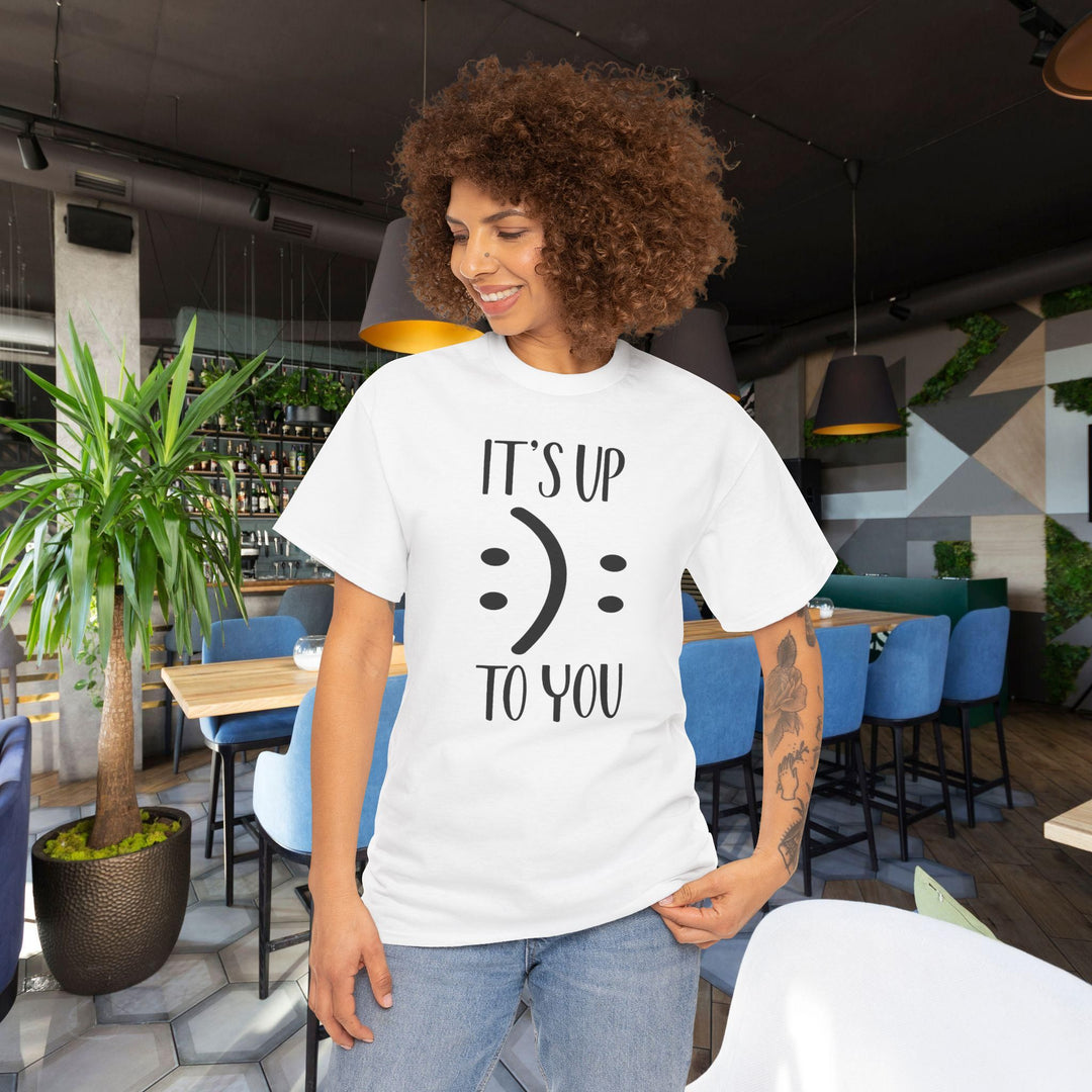 Trendy Smiley Face T-Shirt - "Happy or Sad? It&