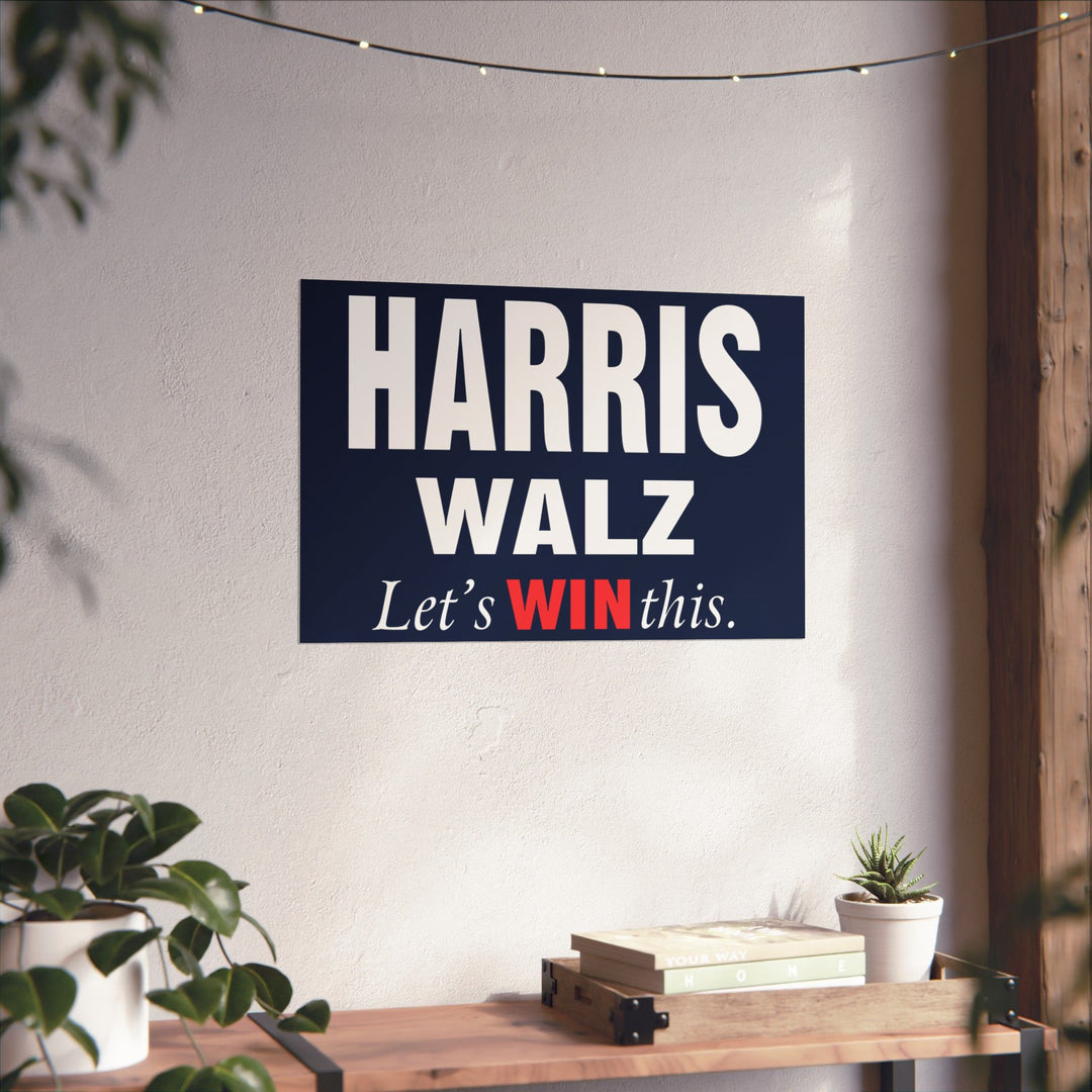 Harris Walz 2024 Campaign Poster - Matte Horizontal Election Print