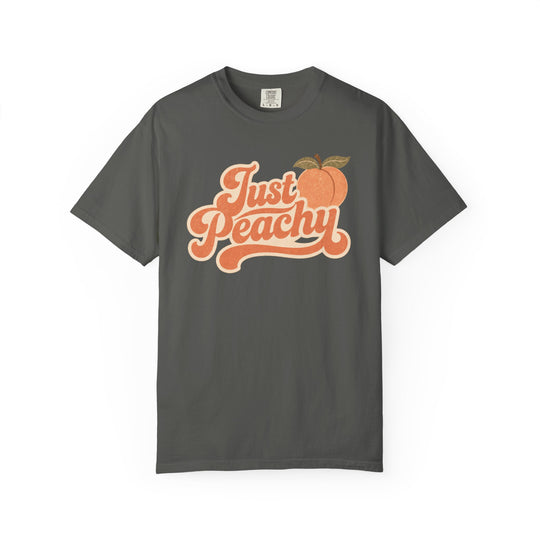 Just Peachy T-Shirt | Retro Graphic Tee | Vintage Summer Short Sleeve Shirt
