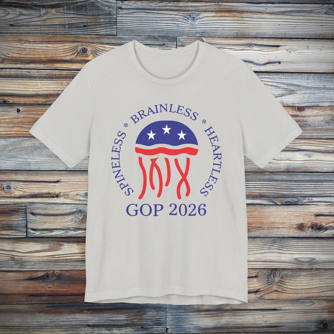 Jellyfish GOP Logo T-Shirt - Funny Anti-Trump Shirt | Satirical Anti-MAGA Graphic Tee for Political Humor