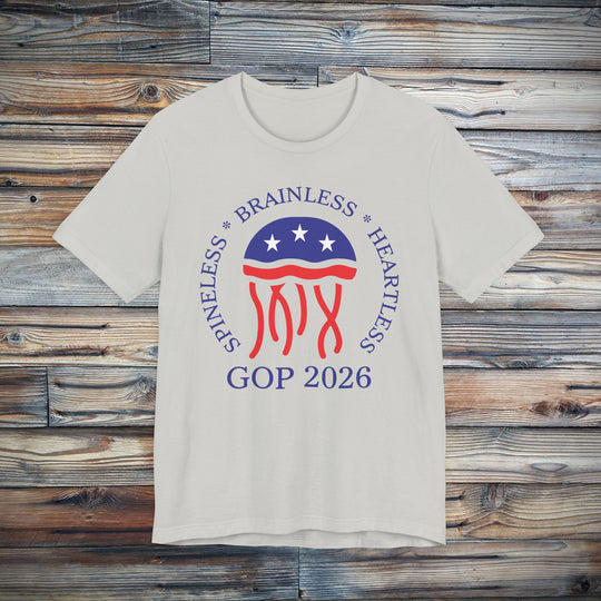 Jellyfish GOP Logo T-Shirt - Funny Anti-Trump Shirt | Satirical Anti-MAGA Graphic Tee for Political Humor