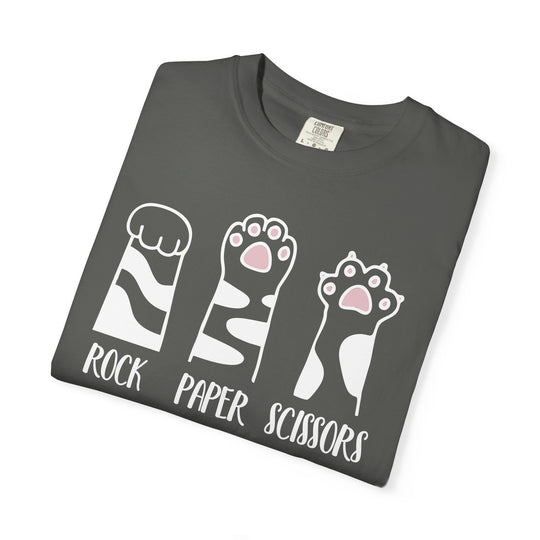Rock Paper Scissors Cat T-Shirt | Funny Cat Lover Shirt with Cat Paws