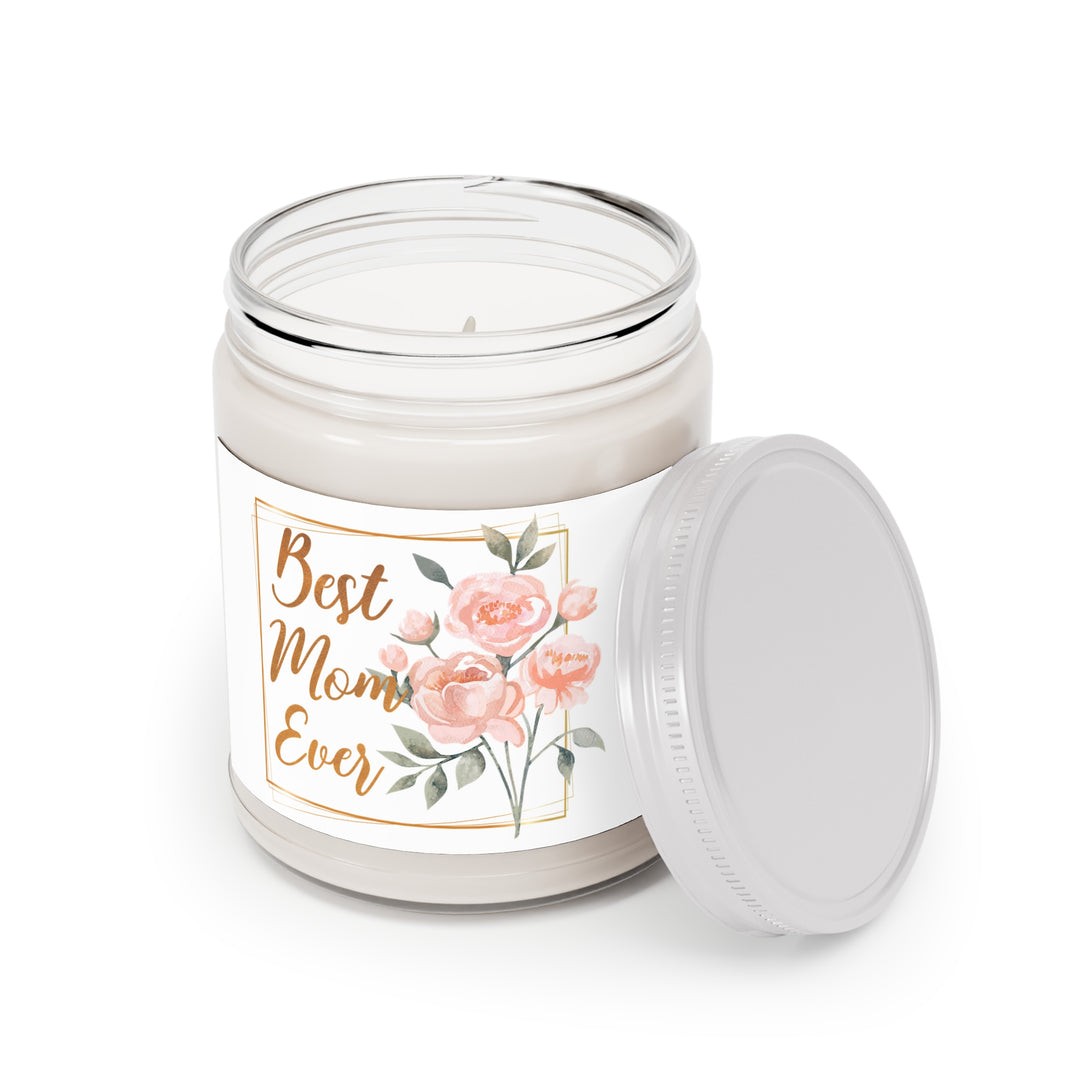 Best Mom Ever Floral Soy Candle 9oz | White Lid, Mother&