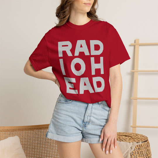 RADIOHEAD T-Shirt with Bold Stacked Letters Minimalist