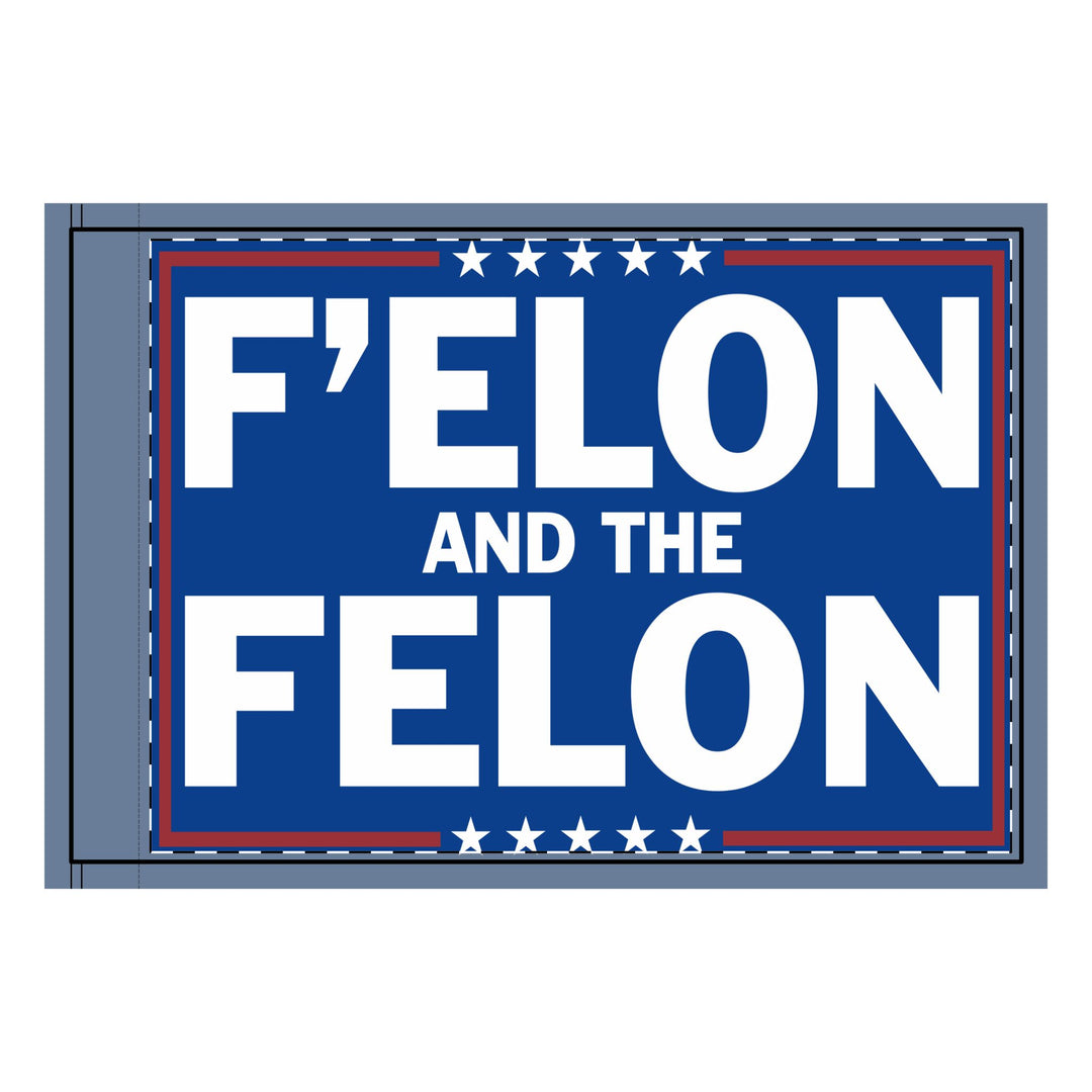 Double-Sided Flag: F'Elon and the Felon – Bold Political Statement Decor