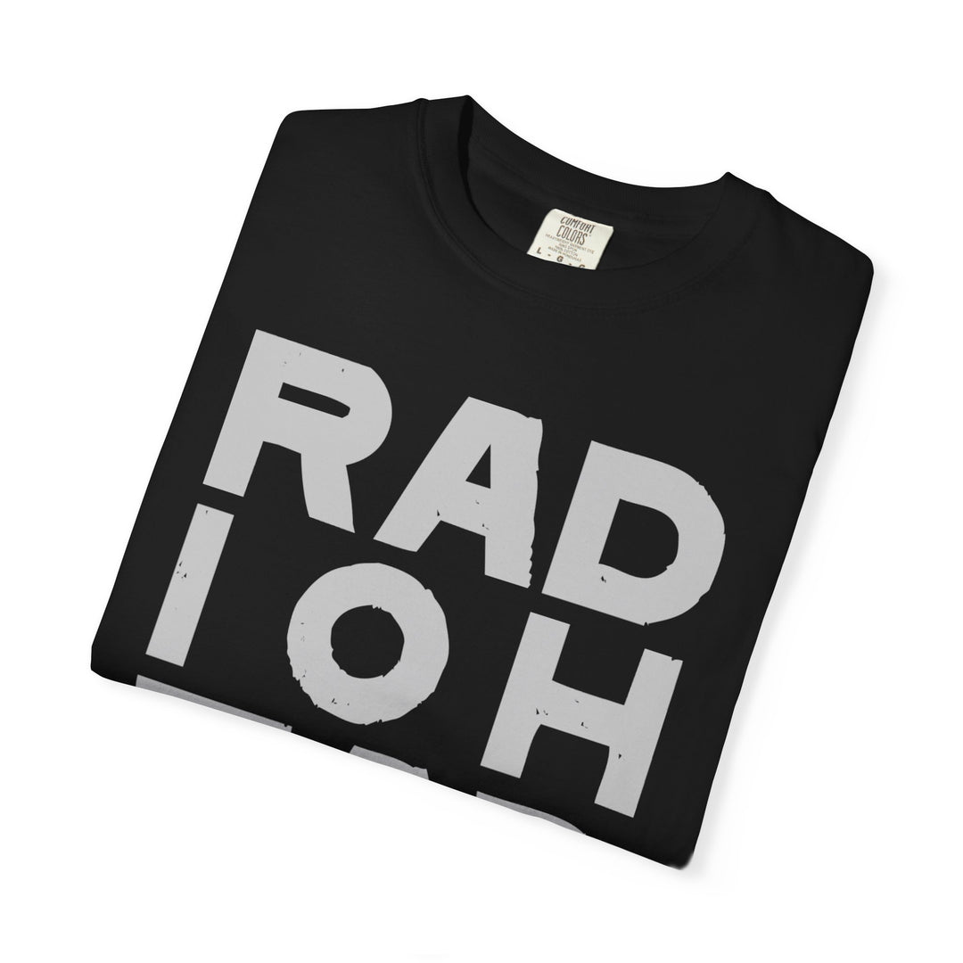 RADIOHEAD T-Shirt with Bold Stacked Letters Minimalist