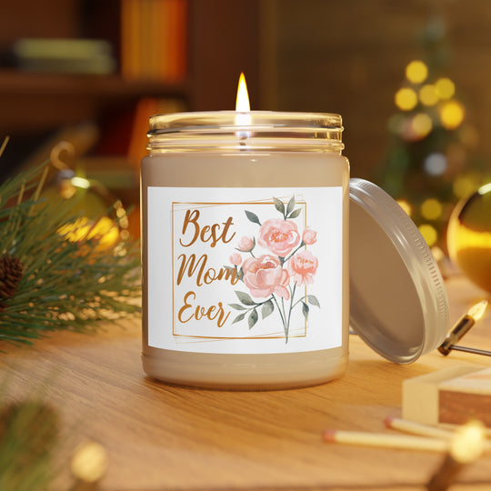 Best Mom Ever Floral Soy Candle 9oz | White Lid, Mother&