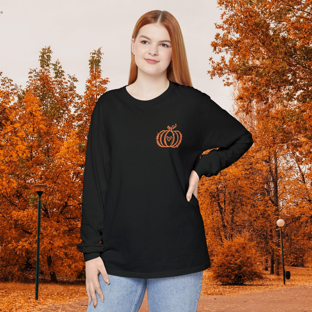 Hand-Drawn Pumpkin Long Sleeve T-Shirt | Pumpkin Sketch Shirt | Cute Fall Graphic Tee